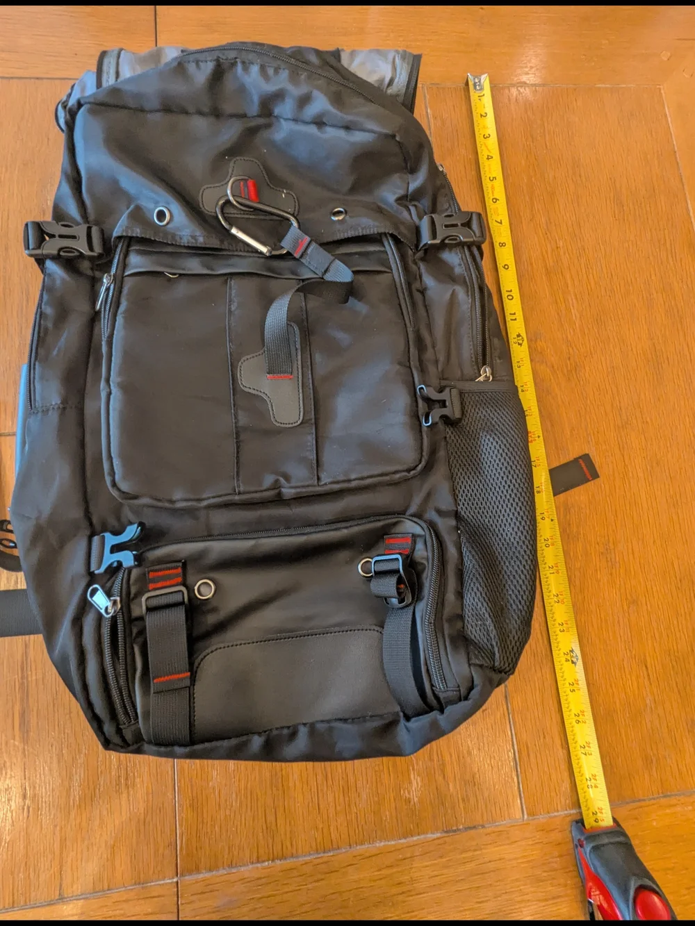 Large Black Travel Hiking Laptop Backpack USB Charging Multi Pocket